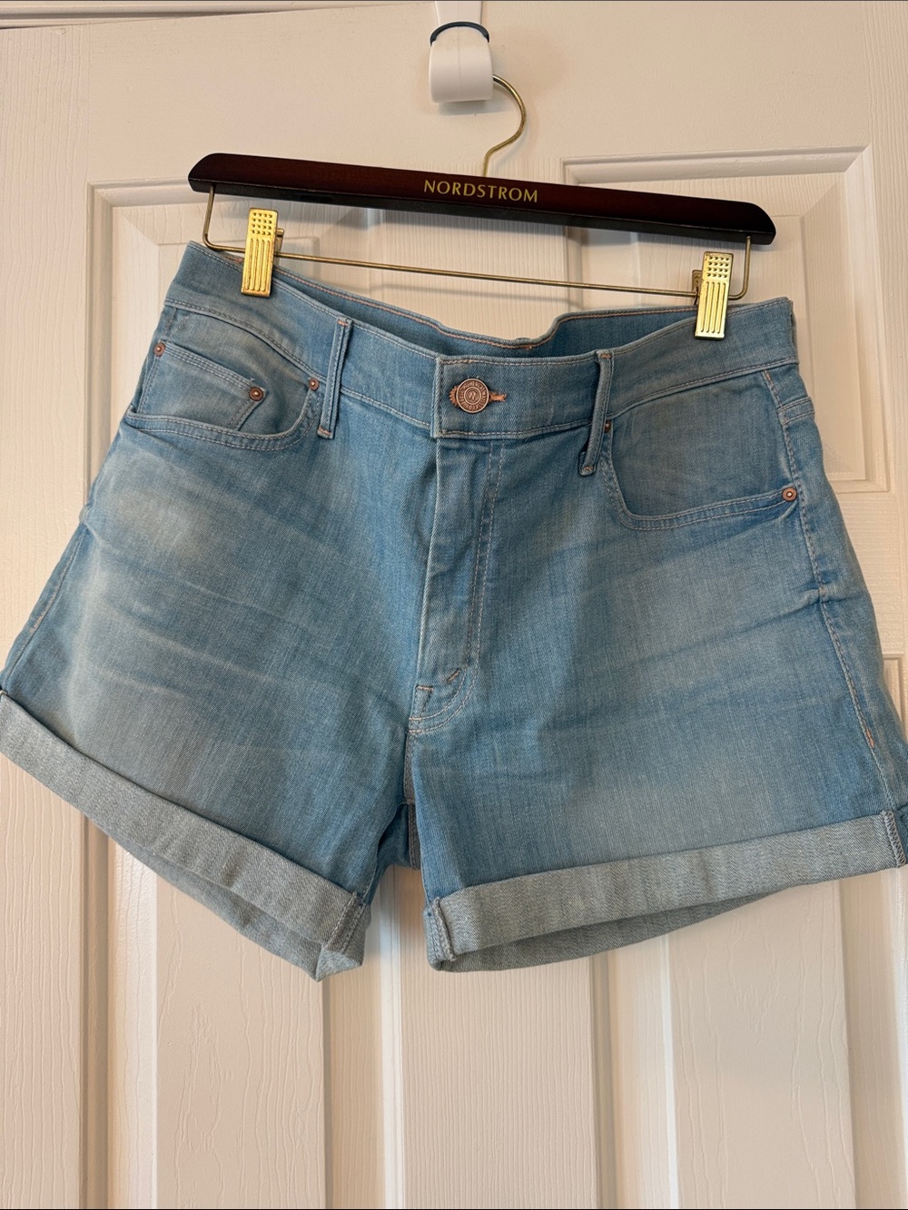 MOTHER Dropout Denim Cuffed Jean Shorts